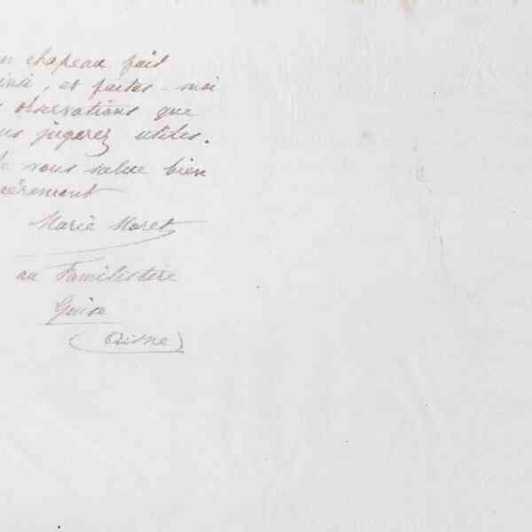 Marie Moret à Auguste Briol, 26 mars 1886