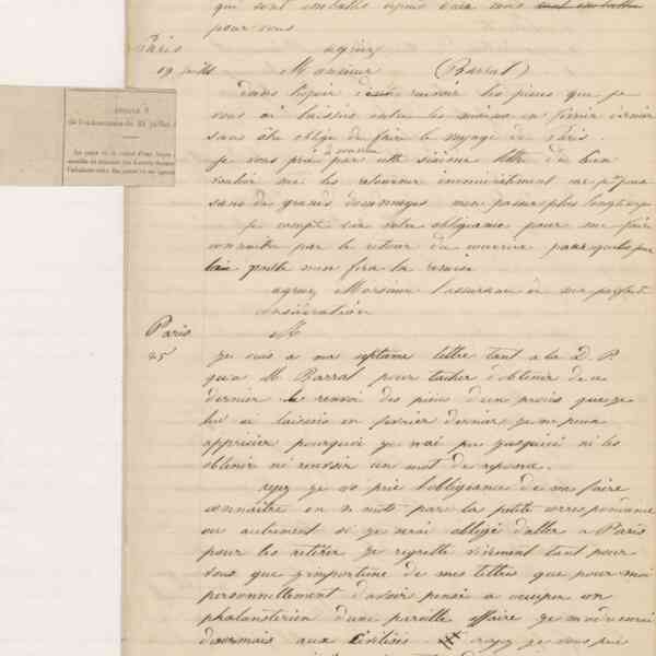 Jean-Baptiste André Godin à Jean-Augustin Barral, 19 juillet 1848