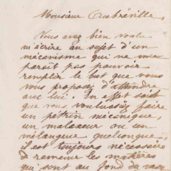 Jean-Baptiste André Godin à monsieur Aubréville, 9 mars 1873