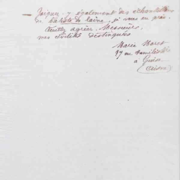 Marie Moret aux Grands magasins du Louvre, 26 avril 1876