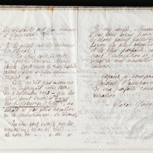 Marie Moret au directeur de la Banque cantonale de Berne, 14 octobre 1894