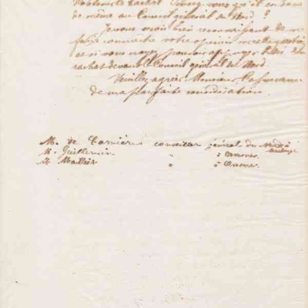 Jean-Baptiste André Godin à monsieur Victor Poulliaude de Carnières, à Ernest Guillemin et à Maximilien Mailliet, vers 1871