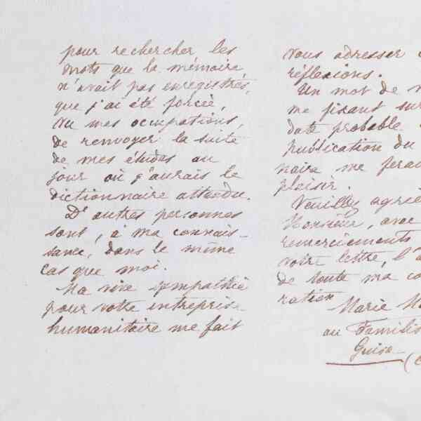 Marie Moret à August Kerckoffs, 9 janvier 1886