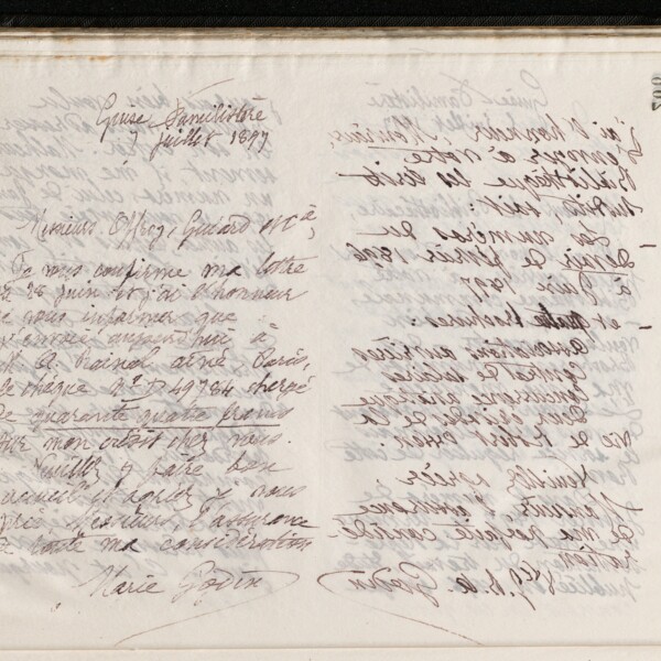 Marie Moret à la bibliothèque municipale de Lyon, 5 juillet 1897