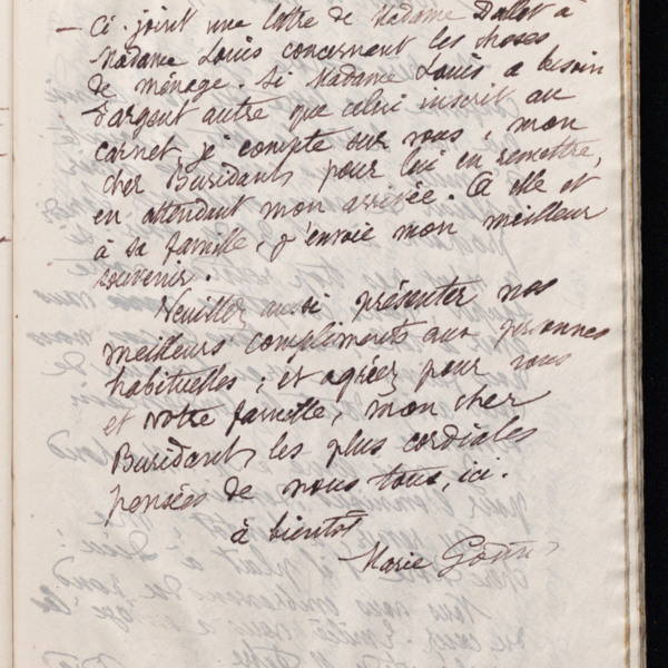 Marie Moret à Henri Buridant, 18 mai 1897