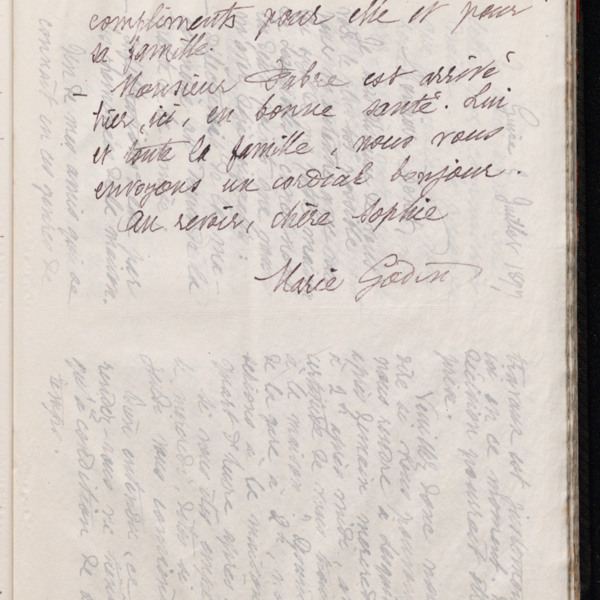 Marie Moret à Sophie Quet, 4 juillet 1897