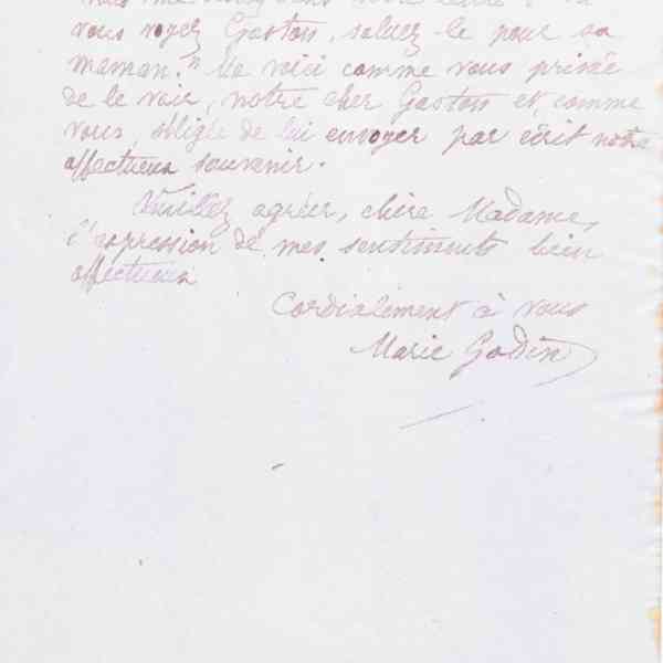 Marie Moret à Elisabeth Piou de Saint-Gilles, 28 septembre 1889