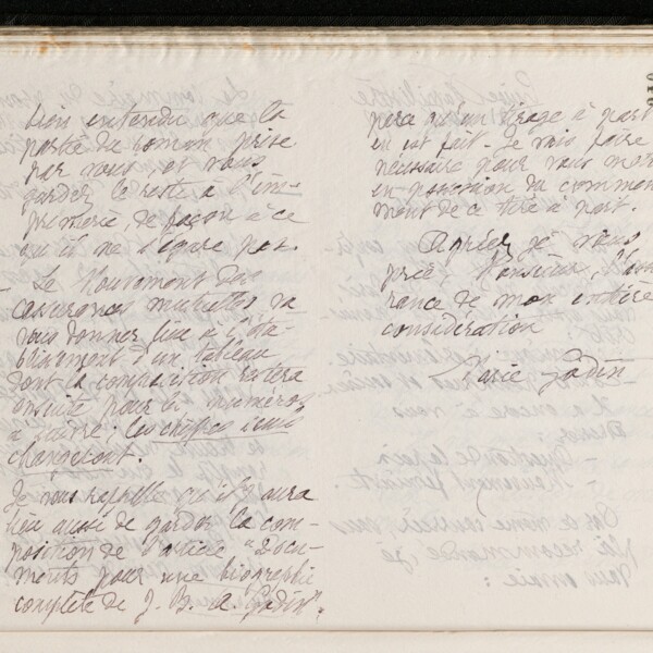 Marie Moret à monsieur Chastanier, 21 août 1897