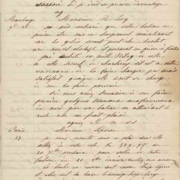 Jean-Baptiste André Godin à la Société des hauts-fourneaux du Nord, 26 [novembre 1849]