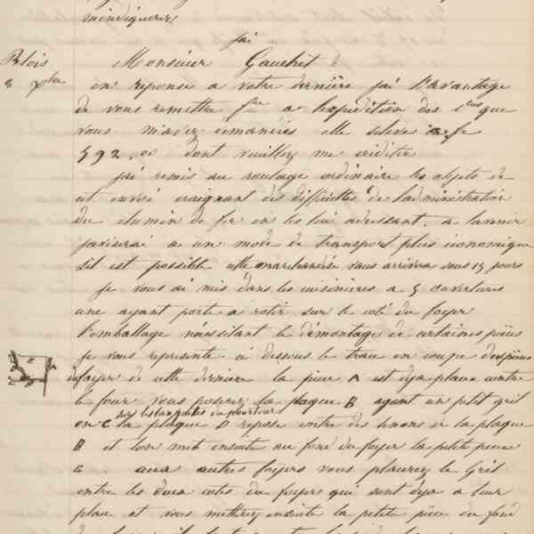 Jean-Baptiste André Godin à monsieur Defauton, 8 décembre 1847