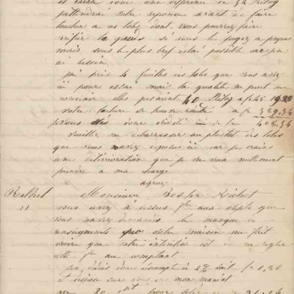 Jean-Baptiste André Godin à monsieur Bosler-Richot, 11 [octobre 1849]