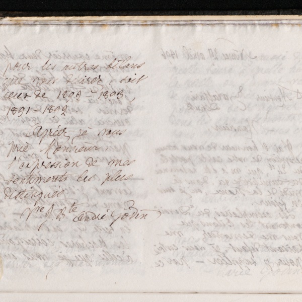 Marie Moret à monsieur Zavattari, 29 avril 1896