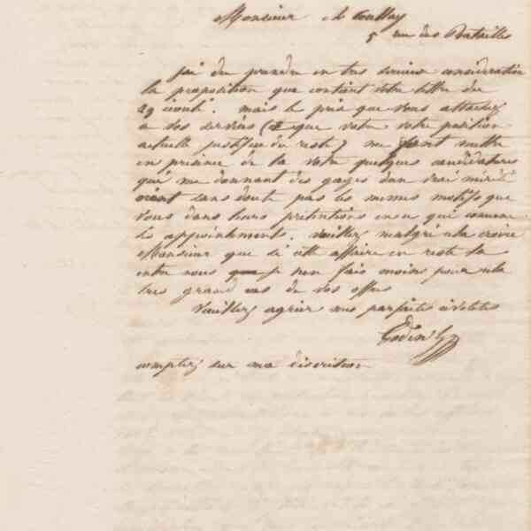 Jean-Baptiste André Godin à monsieur A. Coullay, 7 août 1861