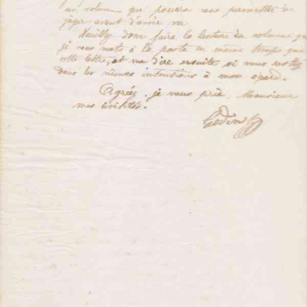 Jean-Baptiste André Godin à monsieur Loisy, 7 août 1871