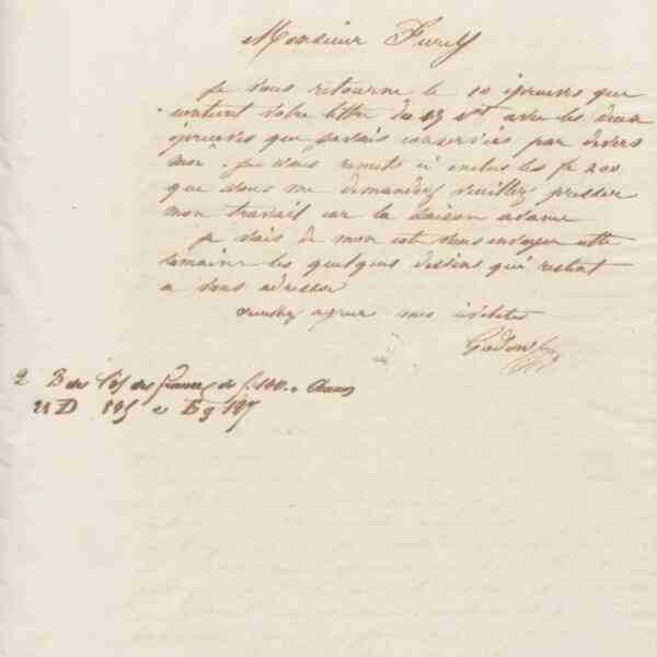 Jean-Baptiste André Godin à monsieur C. H. Furcy, 15 décembre 1862