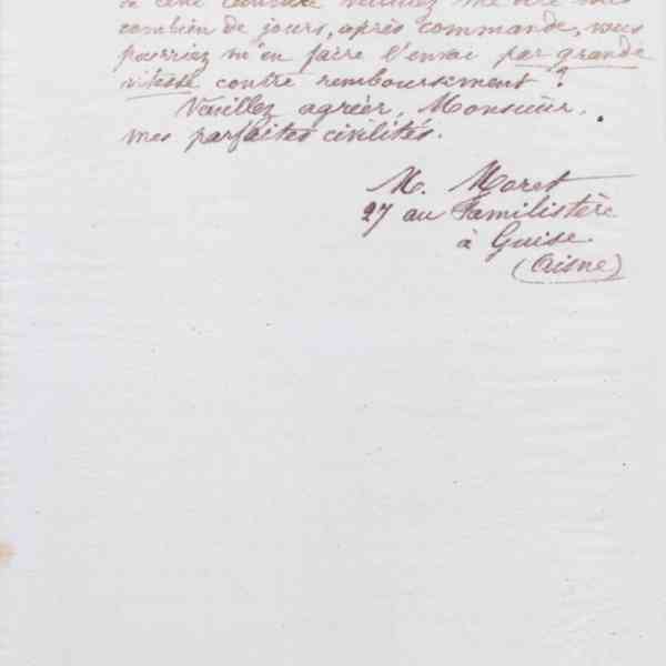 Marie Moret à Louis-Joseph Mathieu, 23 février 1876