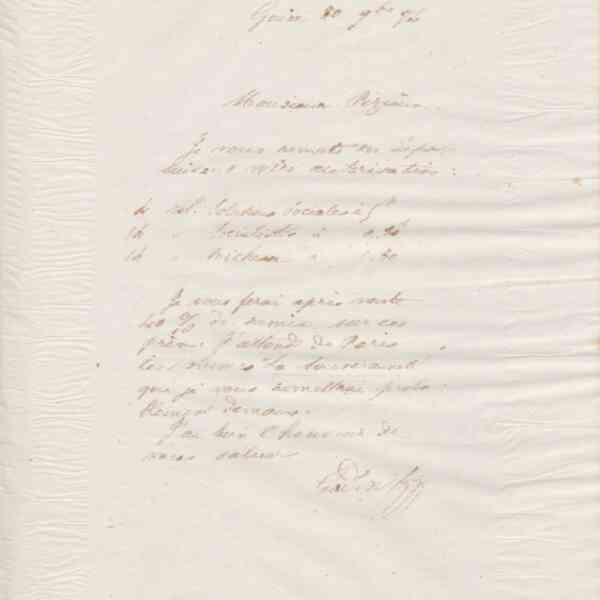 Jean-Baptiste André Godin à monsieur Pizieux, 20 novembre 1874