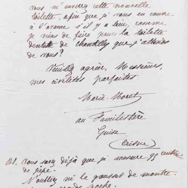 Marie Moret au Bon Marché, 20 avril 1885