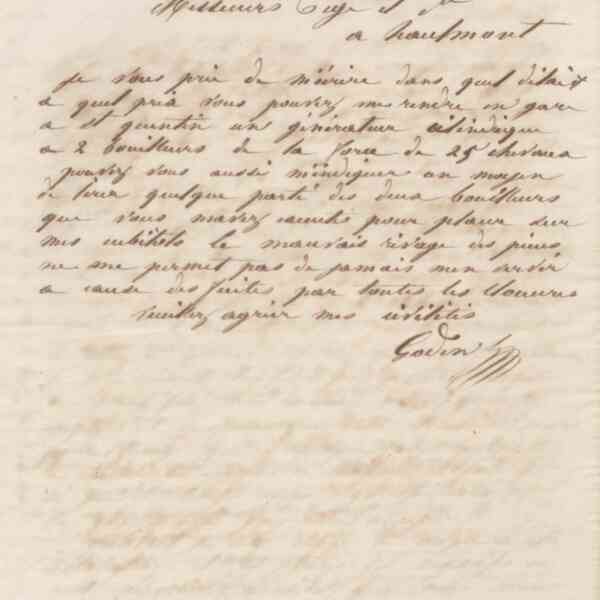 Jean-Baptiste André Godin à Pigé et Cie, 2 mai 1861