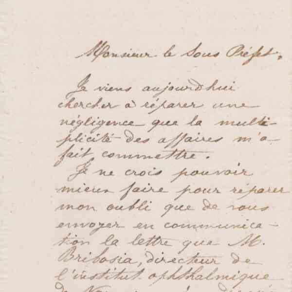 Jean-Baptiste André Godin au sous-préfet de Vervins, 10 avril 1873