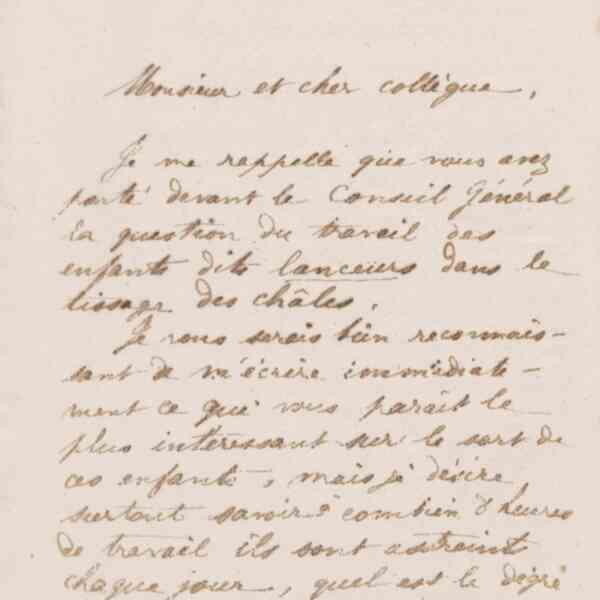 Jean-Baptiste André Godin à Marie Damas Louis Toffin, 16 janvier 1873