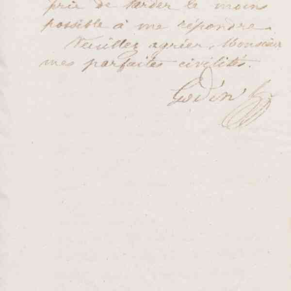 Jean-Baptiste André Godin à monsieur Taupier, 2 février 1874