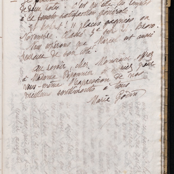 Marie Moret à Antoine Piponnier, les 4 et 6 décembre 1896