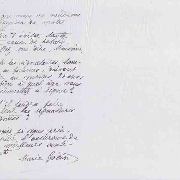 Marie Moret à Charles Lemonnier, 5 février 1888