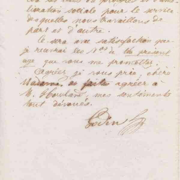 Jean-Baptiste André Godin à Marie Howland, 20 avril 1874