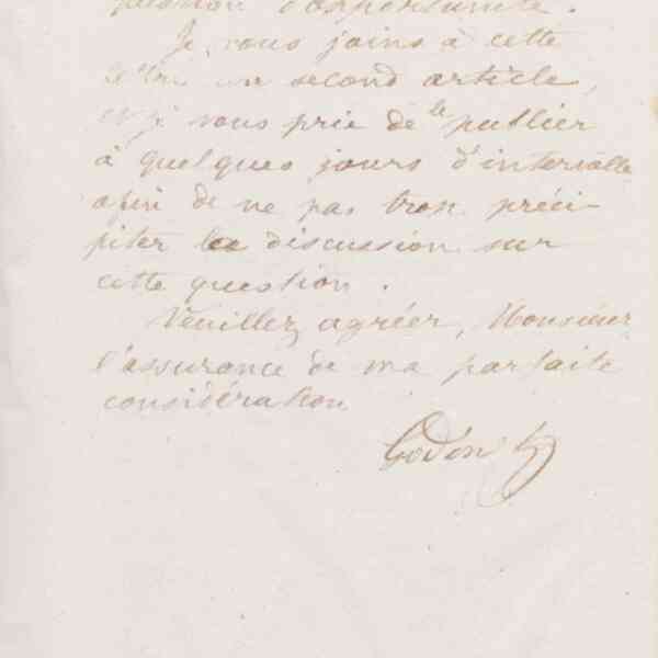 Jean-Baptiste André Godin au journal L'Opinion nationale, 7 mars 1874