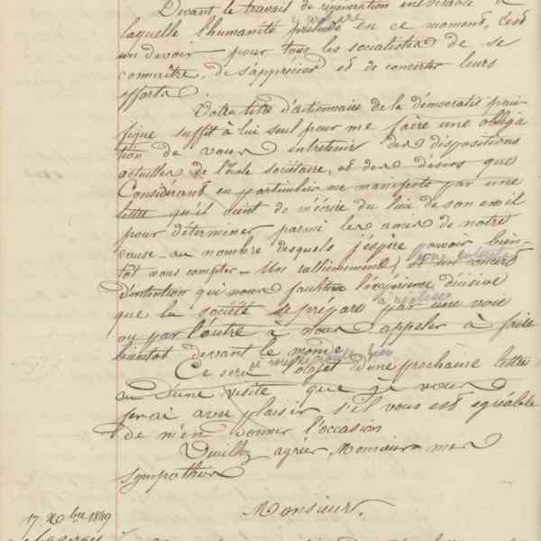 Jean-Baptiste André Godin à Alexandre Chaseray, après le 8 novembre 1849