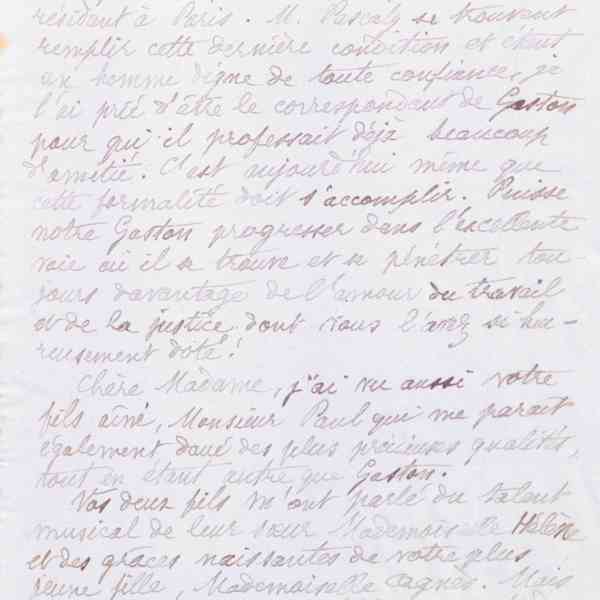 Marie Moret à Elisabeth Piou de Saint-Gilles, 28 septembre 1889
