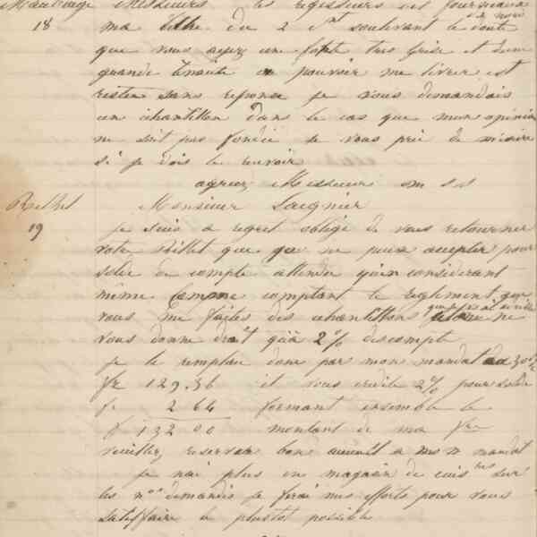 Jean-Baptiste André Godin à monsieur Laignier, 19 [octobre 1849]