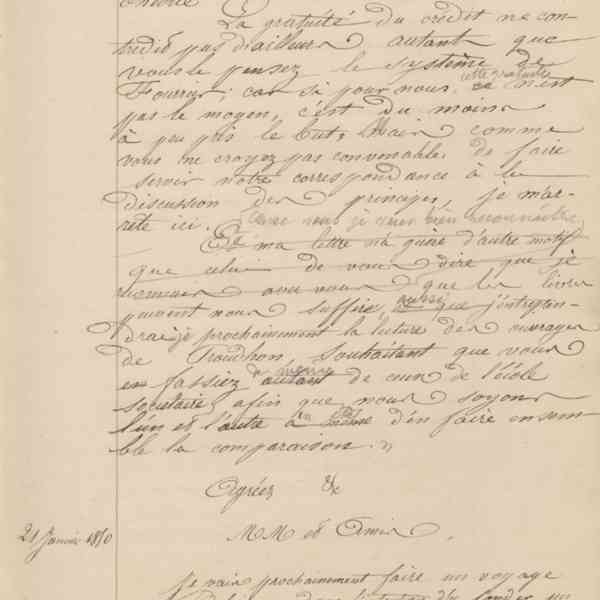 Jean-Baptiste André Godin à Alexandre Chaseray, entre le 21 décembre 1849 et le 21 janvier 1850