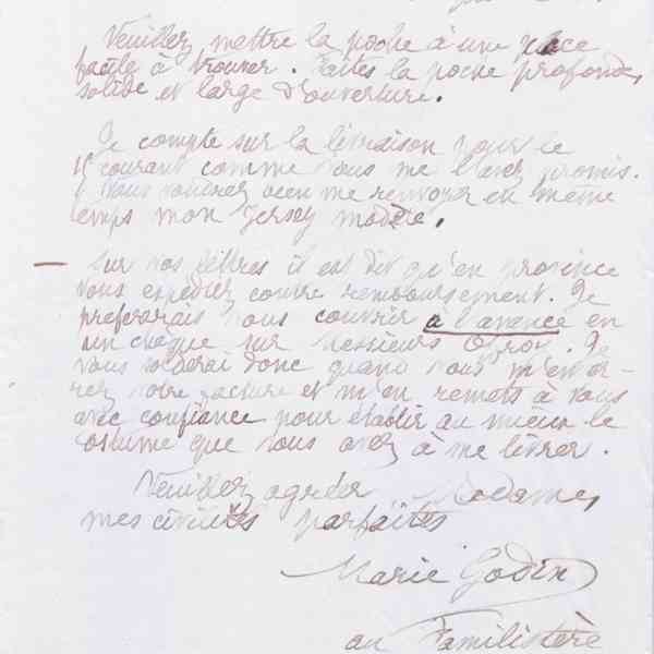 Marie Moret à Henriette Prestat, 6 décembre 1889