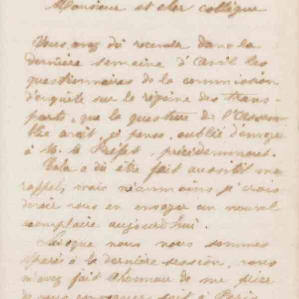 Jean-Baptiste André Godin aux conseillers généraux de l'Aisne, 8 mai 1872
