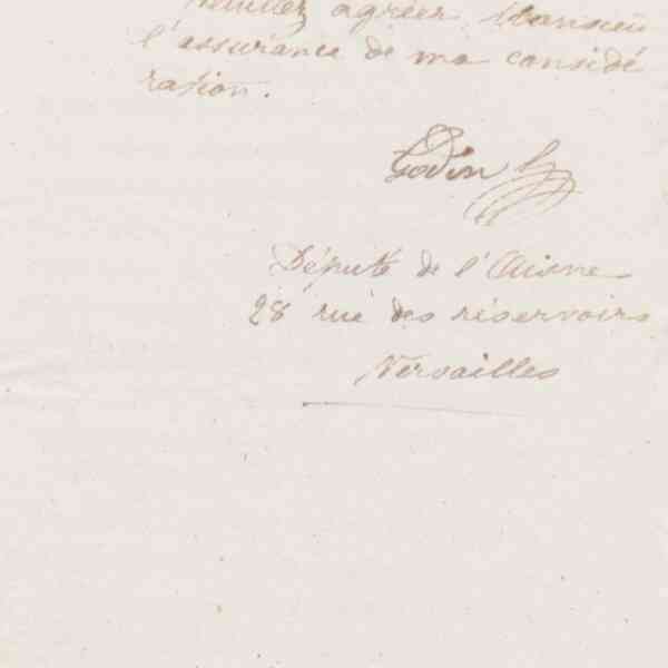 Jean-Baptiste André Godin à monsieur Gauché, 16 janvier 1874