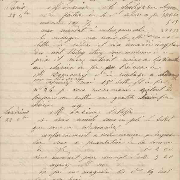 Jean-Baptiste André Godin à Louis Oudin-Leclère, 20 [octobre 1849]