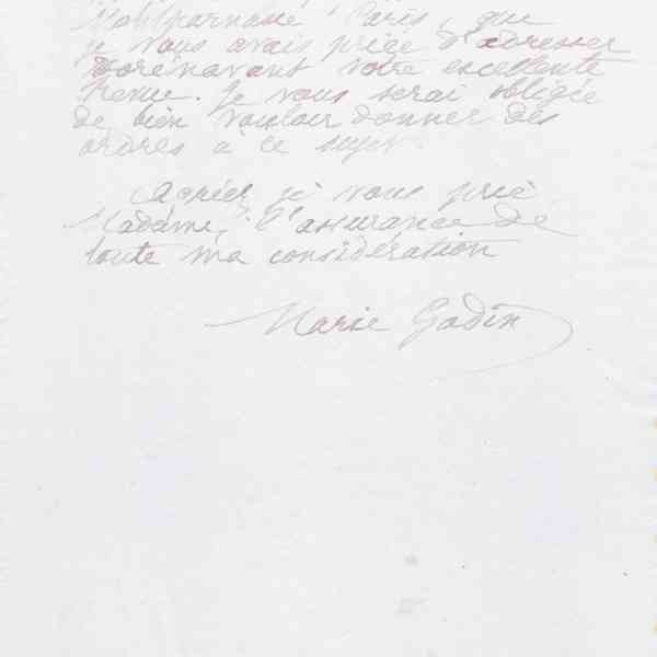 Marie Moret à Louise Koppe, 25 octobre 1889