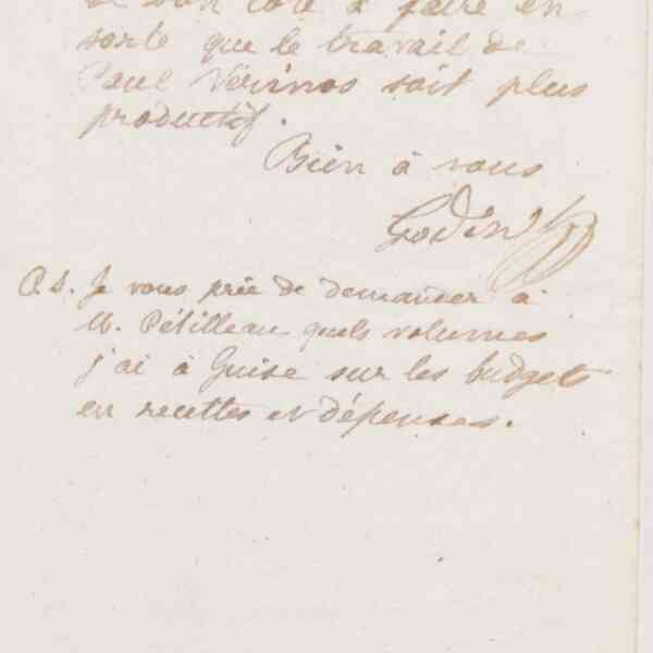 Jean-Baptiste André Godin à Alfred Denisart, 10 janvier 1874