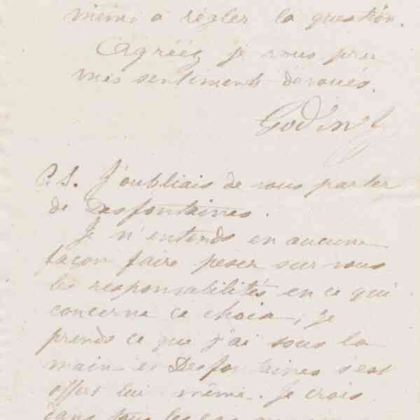 Jean-Baptiste André Godin à Alfred Denisart, 20 juillet 1873