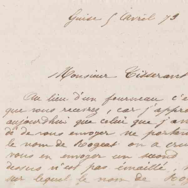 Jean-Baptiste André Godin à Alexandre Tisserant, 5 avril 1873