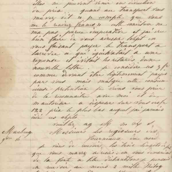 Jean-Baptiste André Godin à monsieur Lemor, 16 [novembre 1849]