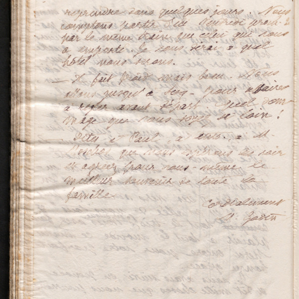 Marie Moret à Gaston Piou de Saint-Gilles, 18 octobre 1892