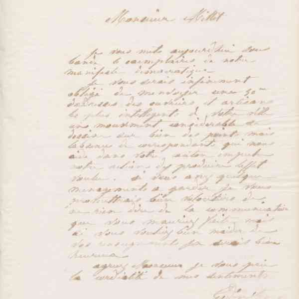 Jean-Baptiste André Godin à monsieur Millet, 30 avril 1869