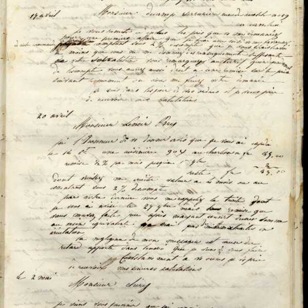 Jean-Baptiste André Godin à monsieur Allez fils, 17 avril [1845]