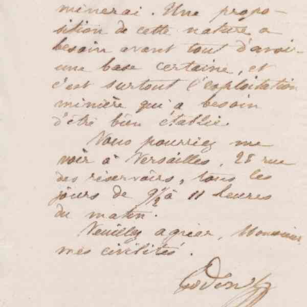 Jean-Baptiste André Godin à monsieur Delaunay, 14 février 1873