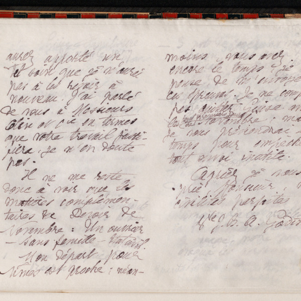 Marie Moret à monsieur Chastanier, 25 octobre 1897