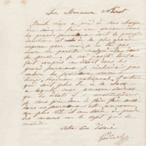 Jean-Baptiste André Godin à Jean-Baptiste Noirot, 11 septembre 1865