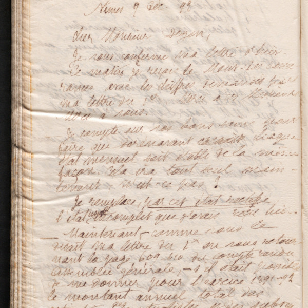 Marie Moret à Pierre-Alphonse Doyen, 7 décembre 1892